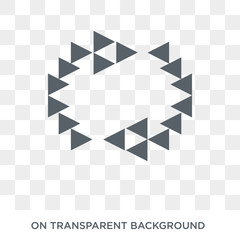 Polygonal triangular recycle symbol icon. Polygonal triangular recycle symbol design concept from Geometry collection. Simple element vector illustration on transparent background.