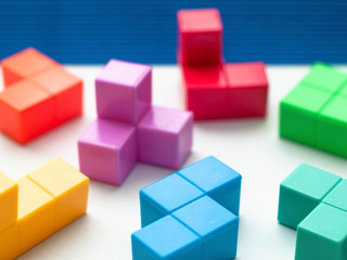 Obraz premium colorful cubes on white background