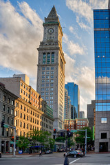 Fototapeta na wymiar The famous Boston Custom House in the United States