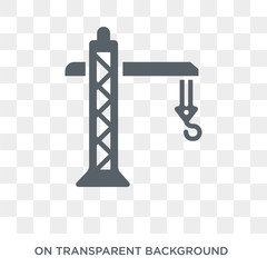 building crane icon. Trendy flat vector building crane icon on transparent background from general  collection. High quality filled building crane symbol use for web and mobile