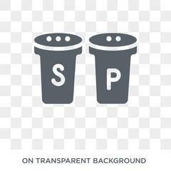 Salt and pepper shakers icon. Salt and pepper shakers design concept from Furniture and household collection. Simple element vector illustration on transparent background.