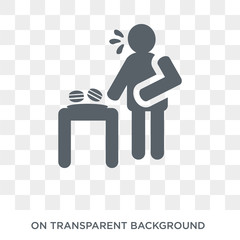 hungry human icon. Trendy flat vector hungry human icon on transparent background from Feelings collection. High quality filled hungry human symbol use for web and mobile