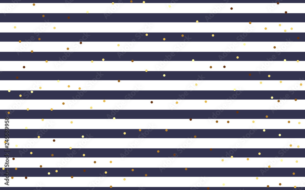 Wall mural navy blue and white Stripe line with gold confetti wallpaper backdrop background  - Wall murals