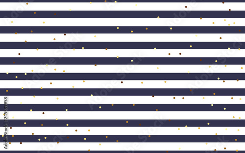 Navy Blue And White Stripe Line With Gold Confetti Wallpaper