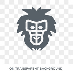 Baboon icon. Trendy flat vector Baboon icon on transparent background from animals  collection. High quality filled Baboon symbol use for web and mobile