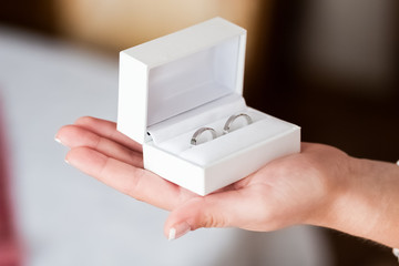 Wedding rings in the box
