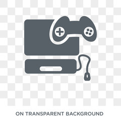 Pc game icon. Pc game design concept from Entertainment collection. Simple element vector illustration on transparent background.