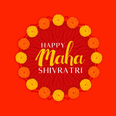 hindu maha shivratri festival of lord shiva with flower decoration