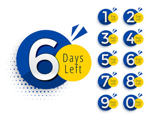 abstract number of days left symbol design