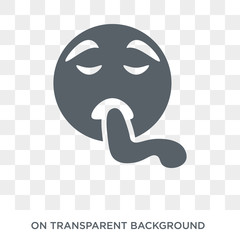 Tired emoji icon. Tired emoji design concept from Emoji collection. Simple element vector illustration on transparent background.