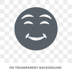 Smile emoji icon. Smile emoji design concept from Emoji collection. Simple element vector illustration on transparent background.