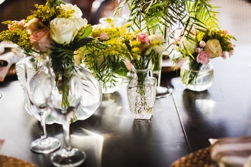 Luxury tables decorated for parties and social events.