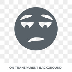 Disappointed emoji icon. Disappointed emoji design concept from Emoji collection. Simple element vector illustration on transparent background.