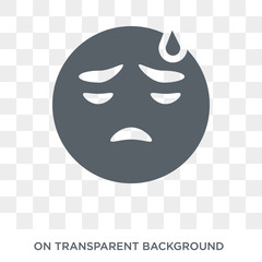 Desperate emoji icon. Desperate emoji design concept from Emoji collection. Simple element vector illustration on transparent background.