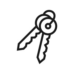 Key flat icon. Single high quality outline symbol of car key for web design or mobile app.