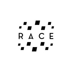 simple design race flag logo template, Race flag Icon - Vector