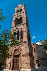 Fototapeta premium Exterior view of the ancient Russian Orthodox Church in central Athens, Greece