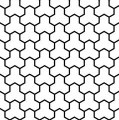 Seamless Geometric Pattern Based On Japanese Ornament Kumiko.Black And White.