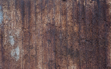 Rust and stain on zinc plate. Grunge texture of old rusty metal with scratches and cracks background.