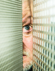 a man secretly observes
