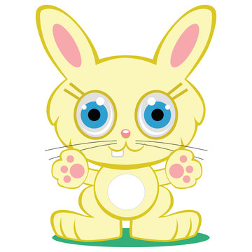 Adorable yellow baby bunny rabbit cartoon