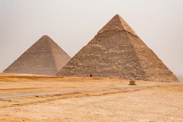 Obraz na płótnie Canvas The Great Pyramids of Giza desert near Cairo in Egypt unesco cultural heritage