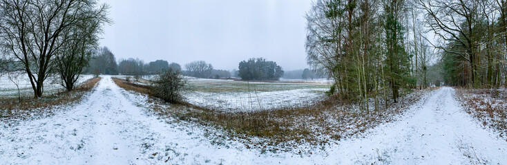 a cloudy winter day in Barnim near Berlin (Germany)