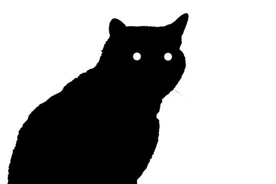 recommend clip art: silhouette of a cat with eyes