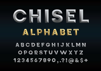 Fototapeta na wymiar chisel style alphabet design