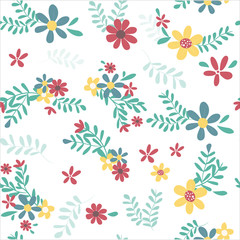 colorful spring flower pattern seamless