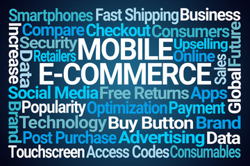 Fototapeta premium Mobile eCommerce Word Cloud