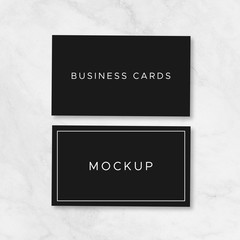 Branding business cards black mockup vector