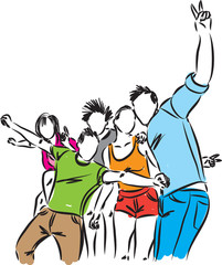 group of happy people illustration2