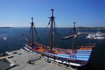 Pictou, Nova Scotia, Canada: A replica of the Hector, a cargo ship used to transport immigrants...