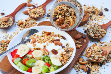 Fresh yogurt with homemade granola