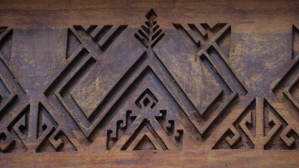 Thai wood carving pattern background.