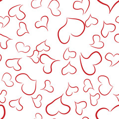 Seamless pattern of red hearts. Background Valentine's day