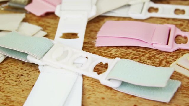 Vintage clasps and elastic bands for stockings, plastic buckle for brassiere.  Underwear for soviet women