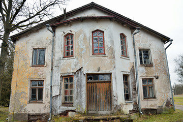 Fototapeta na wymiar an old abandoned Homestead of navigator Litke in Simuna village in Estonia