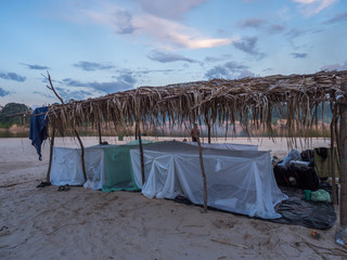 Camp on the beach, Amazon