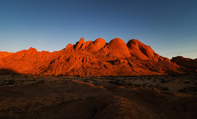 spitzkoppe landscape in namibia africa