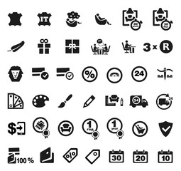 Set of black furniture icons