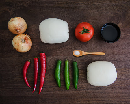 Ingredients for Bhutanese ema datsi 