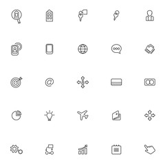 Set of simple linear icons