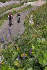 Fototapeta premium Mountainbiketour Nebelhorn
