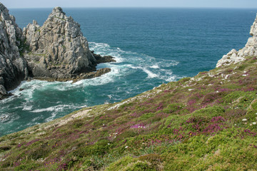 Seascape at Pointe de Pen Hir in Brittany, France.