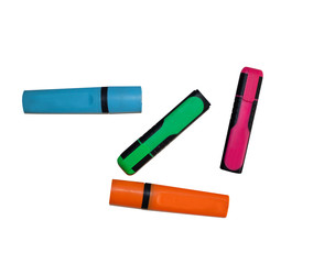 colorful markers isolated on white background