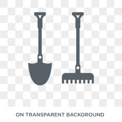 Spade tool icon. Trendy flat vector Spade tool icon on transparent background from Construction collection. High quality filled Spade tool symbol use for web and mobile