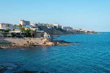 view of the seaside town Torrevieja in Spain summer