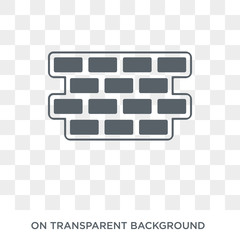 Birck Wall icon. Trendy flat vector Birck Wall icon on transparent background from Construction collection. High quality filled Birck Wall symbol use for web and mobile
